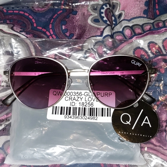 Quay crazy love purple gold metal round aviator - Picture 8 of 8